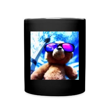 Teddy in Berlin III - Tasse einfarbig - Schwarz - Vorne