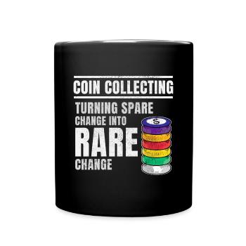 Münzsammler Sammler Numismatischer Numismatiker - Tasse einfarbig - Schwarz - Vorne