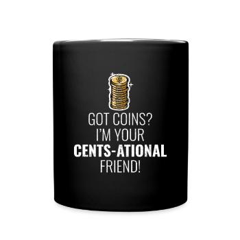 Münzsammler Sammler Numismatischer Numismatiker - Tasse einfarbig - Schwarz - Vorne