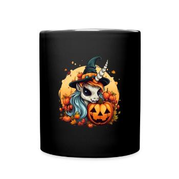 Halloween Costume Pumpkin Skeleton Horror Ghost - Full Colour Mug - black - Front