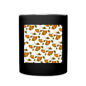 ginkomuster, Blätter prints, naturprints - Tasse einfarbig - Schwarz - Vorne