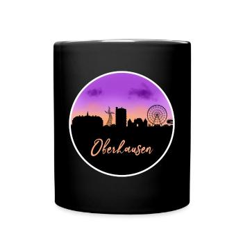 Oberhausen Skyline Fine line - Full Colour Mug - black - Front