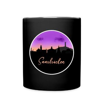 Saarbrücken Fineline Skyline - Tasse einfarbig - Schwarz - Vorne