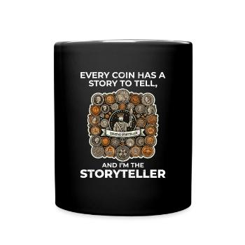 Coin Collecting Collector Numismatic Numismatist - Full Colour Mug - black - Front