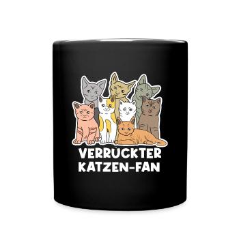 Knuddeltier Haustiere Katze Heimtier Statement - Tasse einfarbig - Schwarz - Vorne