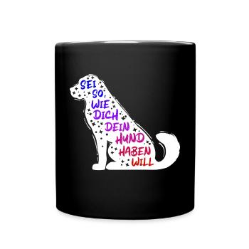 Lieblingstier Statement Hund Haustiere Kuscheltier - Tasse einfarbig - Schwarz - Vorne