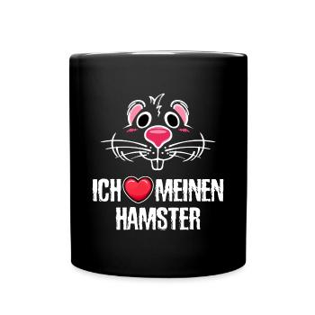 Lieblingstier Haustiere Statement Hamster Herz - Tasse einfarbig - Schwarz - Vorne