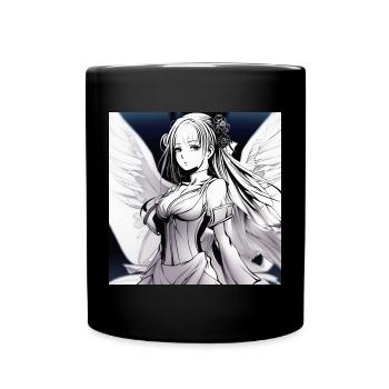 Engelfigur im Noir-Kontrast - Tasse einfarbig - Schwarz - Vorne