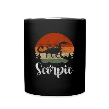 Sternzeichen Skorpion Sterne - Tasse einfarbig - Schwarz - Vorne
