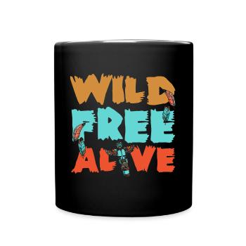 Liberté du corbeau spirituel amérindien - Mug uni - noir - Devant
