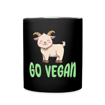 Goat design for proud vegans - Full Colour Mug - black - Front