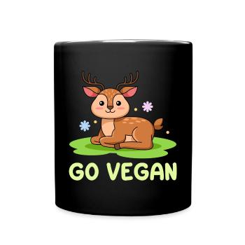 Deer design for proud vegans - Full Colour Mug - black - Front