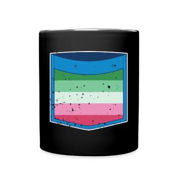 Abrosexuell Flagge Brusttasche LGBT Abrosexuell - Tasse einfarbig - Schwarz - Vorne