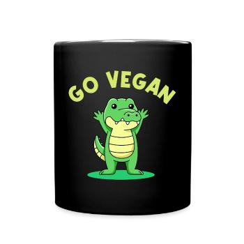 Alligator-Design für stolze Veganer - Tasse einfarbig - Schwarz - Vorne