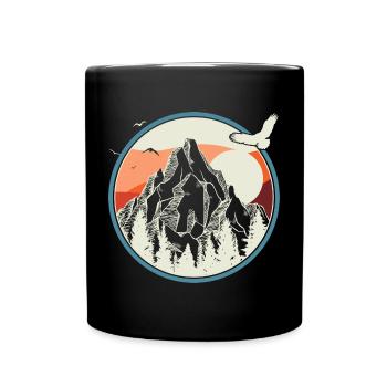 Alpenkreis Sonnenaufgang - Tasse einfarbig - Schwarz - Vorne