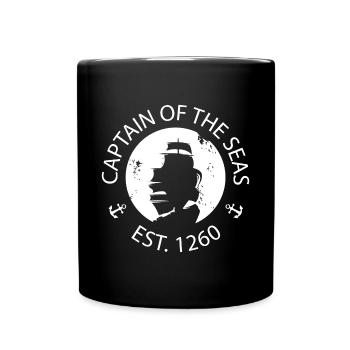 Old Ship Captain Lake Moon Sybol Ocean Logo - Full Colour Mug - black - Front