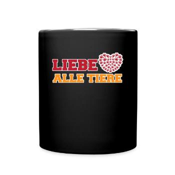 Heimtier Ich Liebe Tiere Statement Herz Haustiere - Tasse einfarbig - Schwarz - Vorne