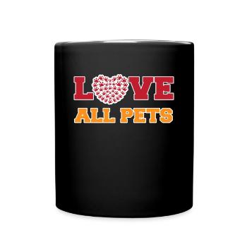 I Love Pets Statement Heart Animals Pet - Full Colour Mug - black - Front