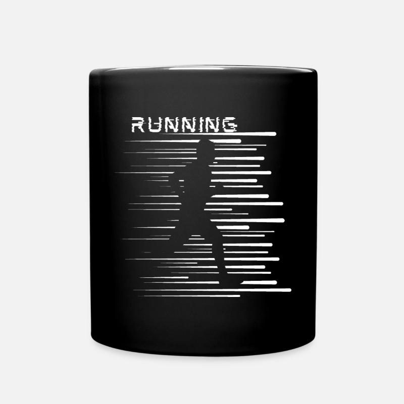 Courir, facile, actif, courir, rayures cool - Mug uni - noir