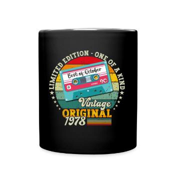 45. Geburtstag Retro Kassette Best of Oktober 1978 - Tasse einfarbig - Schwarz - Vorne