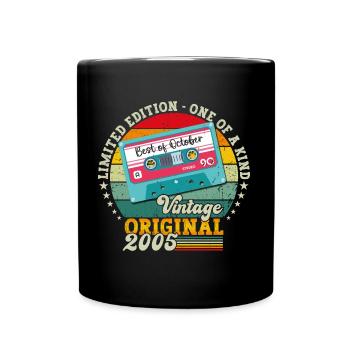 18. Geburtstag Retro Kassette Best of Oktober 2005 - Tasse einfarbig - Schwarz - Vorne