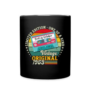 70th Birthday Cassette Best of October 1953 - Full Colour Mug - black - Front