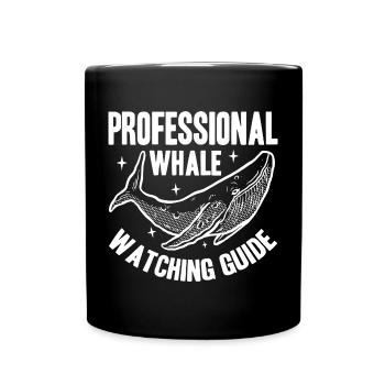 Wale beobachten | Wal Meerestier Meer Geschenke - Tasse einfarbig - Schwarz - Vorne