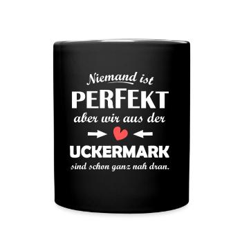 Die Uckermark im Osten - Tasse einfarbig - Schwarz - Vorne