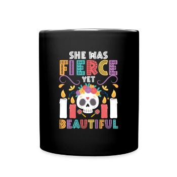 Dia de Muertos Bunt Muertos Skelett - Tasse einfarbig - Schwarz - Vorne