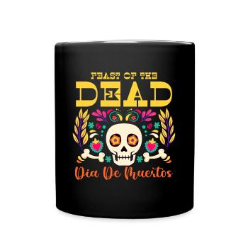 Dia de Muertos Squelette de crâne - Mug uni - noir - Devant
