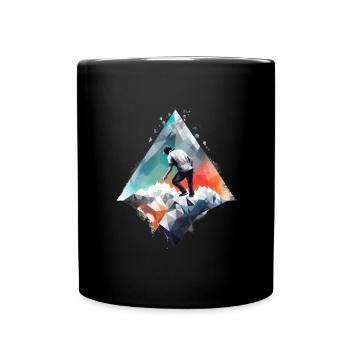 Aventuriers sur la chaîne de montagnes géométrique - Mug uni - noir - Devant
