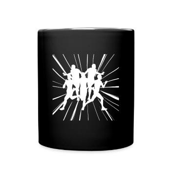 Coureurs rapides à la ligne d’arrivée en compétition - Mug uni - noir - Devant