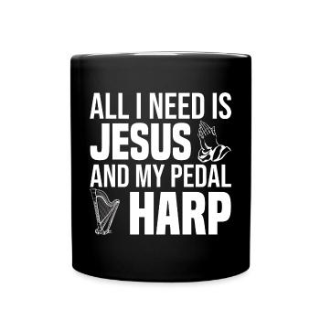 Harfe - Tasse einfarbig - Schwarz - Vorne