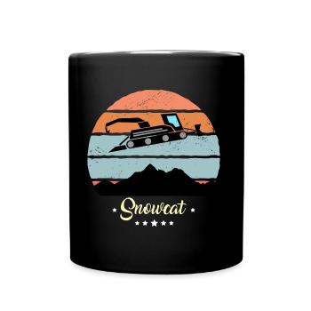 Pistenraupe Vintage Schneefahrzeuge Retro Sunset - Tasse einfarbig - Schwarz - Vorne