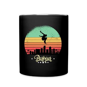 Parkour & Freerunning Vintage Retro Sunset Sport - Full Colour Mug - black - Front