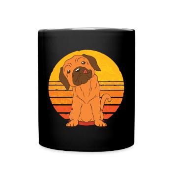 Dog Lover Dog Gift Retro Puggle - Full Colour Mug - black - Front