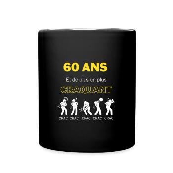 60 ans et de plus en plus craquant Humour - Mug uni - noir - Devant