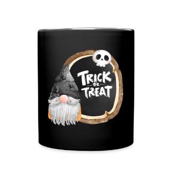 Halloween, Süßes oder Saures, Gnom - Tasse einfarbig - Schwarz - Vorne