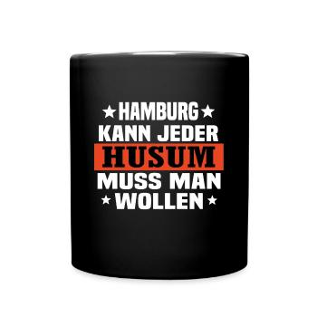 Husum - Tasse einfarbig - Schwarz - Vorne