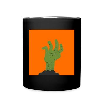 Gruseliger Halloween Untersetzer - Tasse einfarbig - Schwarz - Vorne