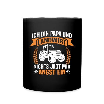 ich bin papa und Landwirt - Tasse einfarbig - Schwarz - Vorne