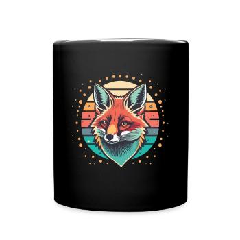 Foxy Retro Sunset - Full Colour Mug - black - Front