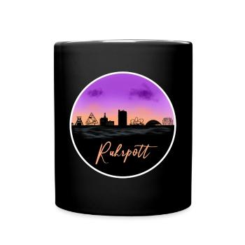 Ruhrpott Fineline Skyline - Tasse einfarbig - Schwarz - Vorne