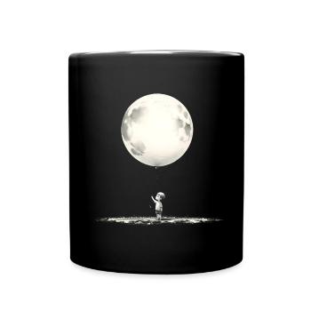 Enfant avec ballon de lune - Mug uni - noir - Devant
