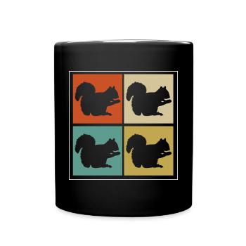 Retro Squirrel Enthusiast Forest Animal Rodent Vin - Full Colour Mug - black - Front