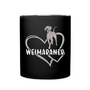 Coeur de braque de Weimar - Mug uni - noir - Devant