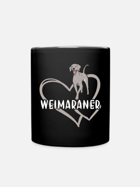 Weimaraner Heart - Tasse einfarbig - Schwarz