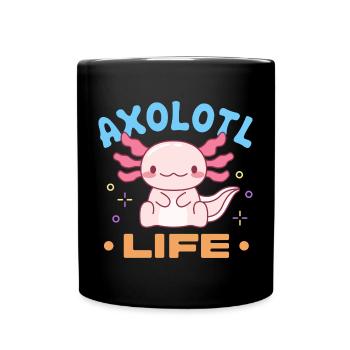 Axolotl Life Design für Axolotl-Liebhaber - Tasse einfarbig - Schwarz - Vorne