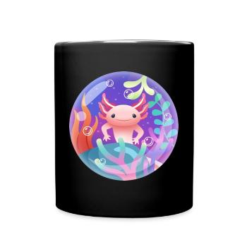 Axolotl Life Design für Axolotl-Liebhaber - Tasse einfarbig - Schwarz - Vorne