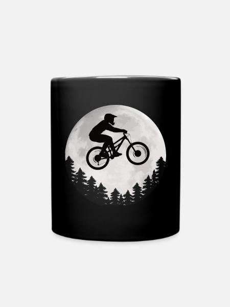 Mountainbike Mond Mountainbiker Moon - Tasse einfarbig - Schwarz